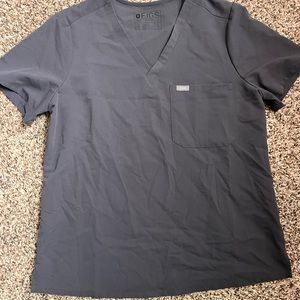 Figs Charcoal Catarina scrub top